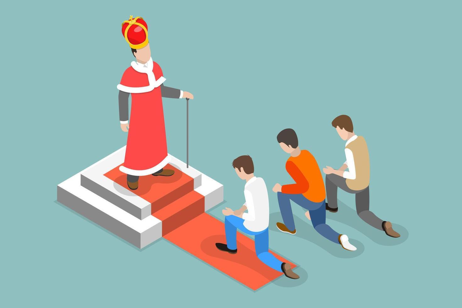3D Isometric Flat Conceptual Illustration of Monarhy, Form of Government vector