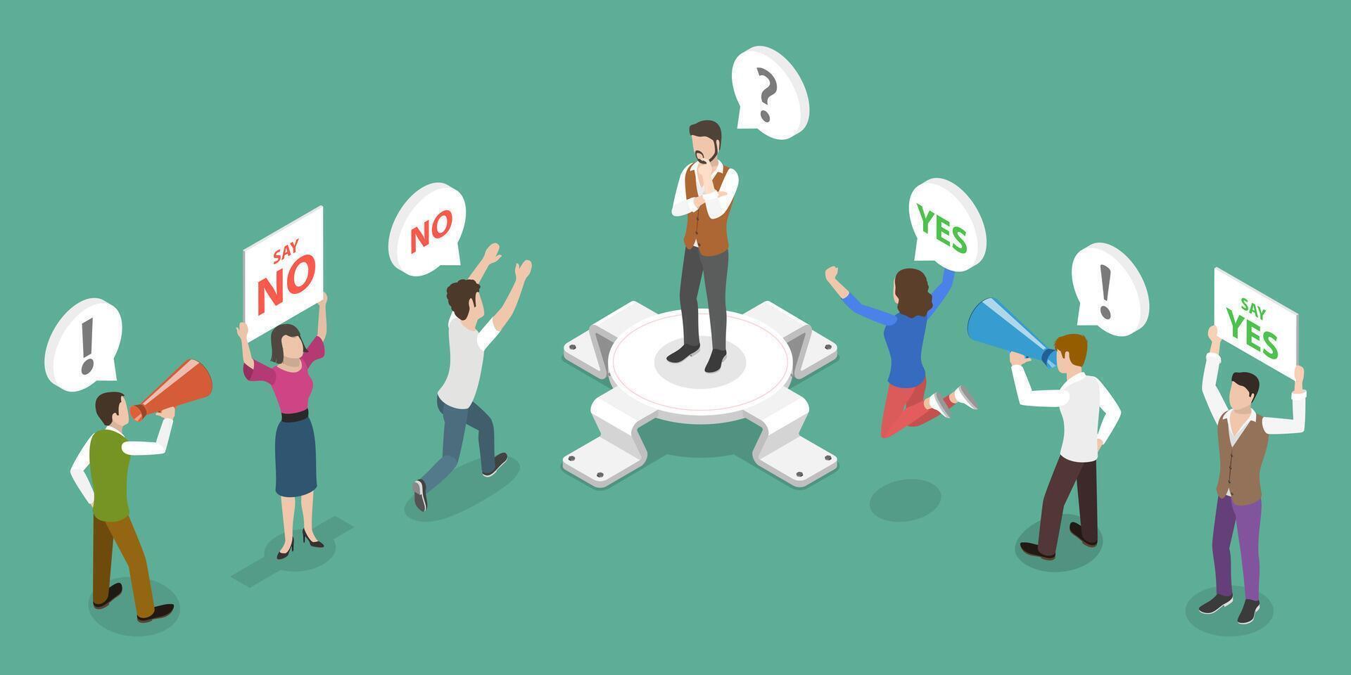 Crowd participating in a debate scene vector