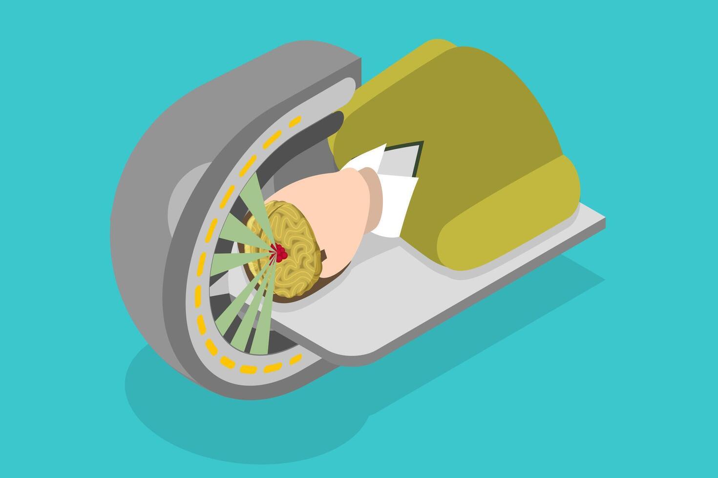 MRI brain scan illustration vector