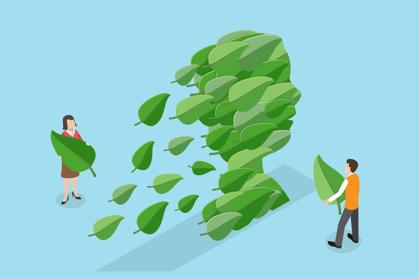 3D Isometric Flat Conceptual Illustration of Environment Friendly Approach, Protection of Nature vector