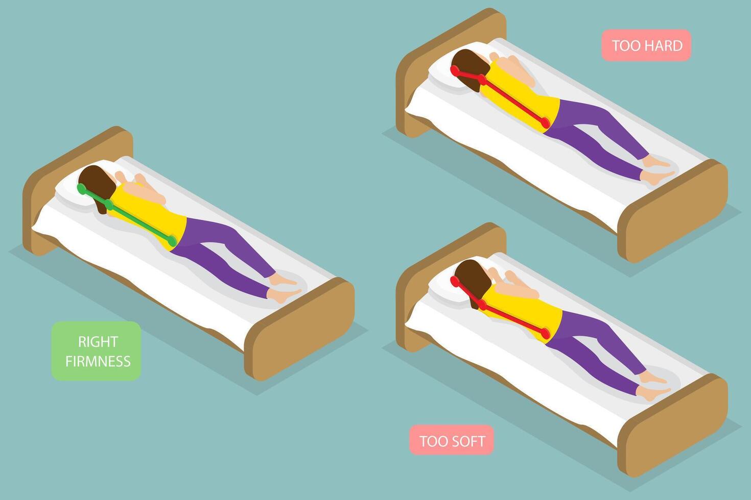 Mattress firmness comparison for better sleep vector