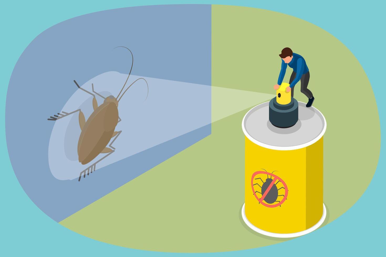 3D Isometric Flat Conceptual Illustration of Pest Control, Spray Against Ticks vector