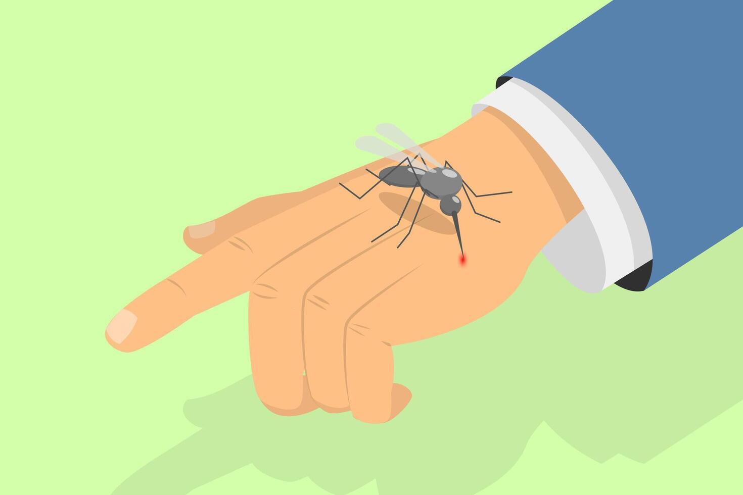 3D Isometric Flat Conceptual Illustration of Misquito Bite, Blood Sucking Insects vector