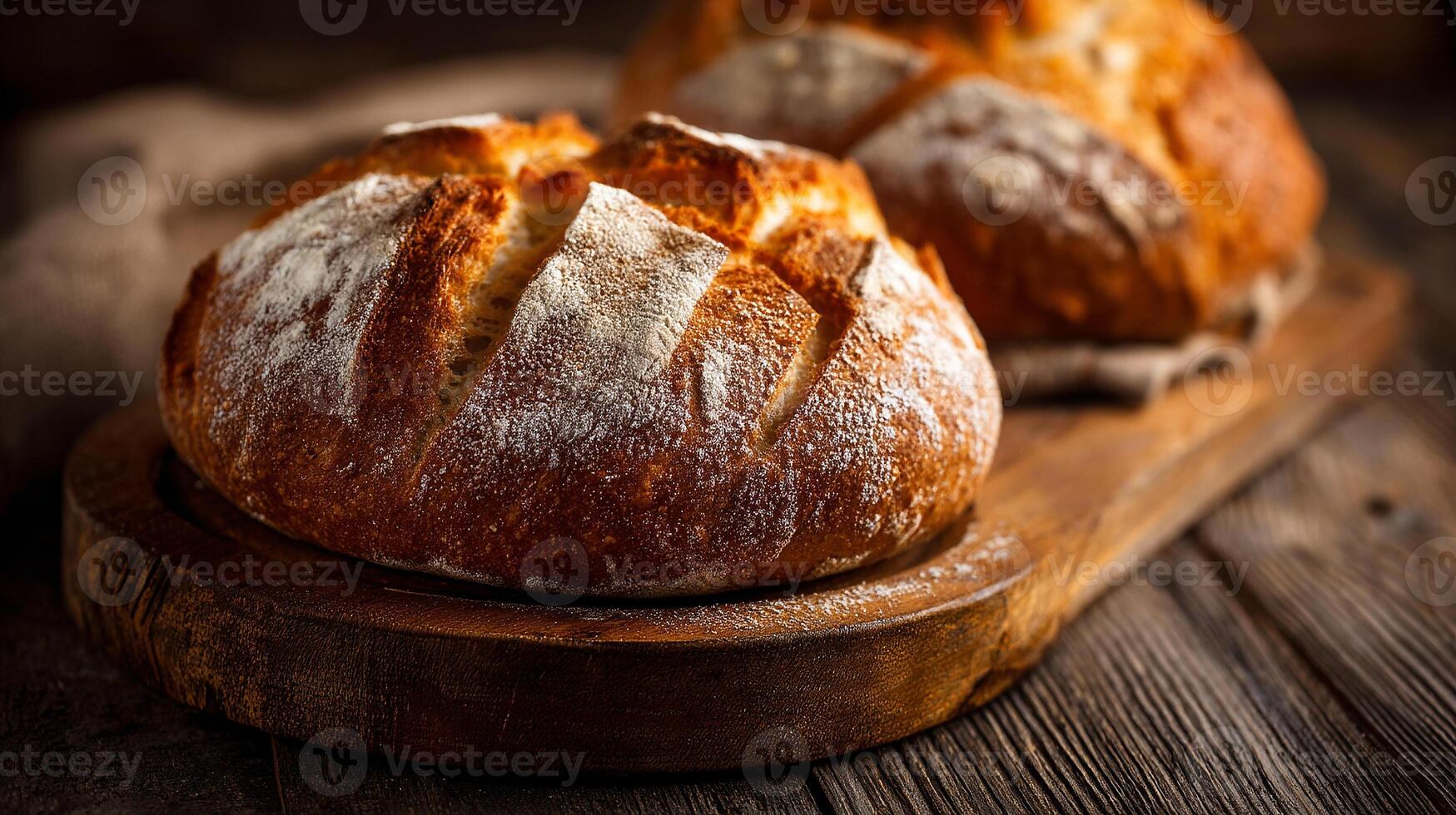 Artisan bread slice image with realistic depth and detail wallpaper photo