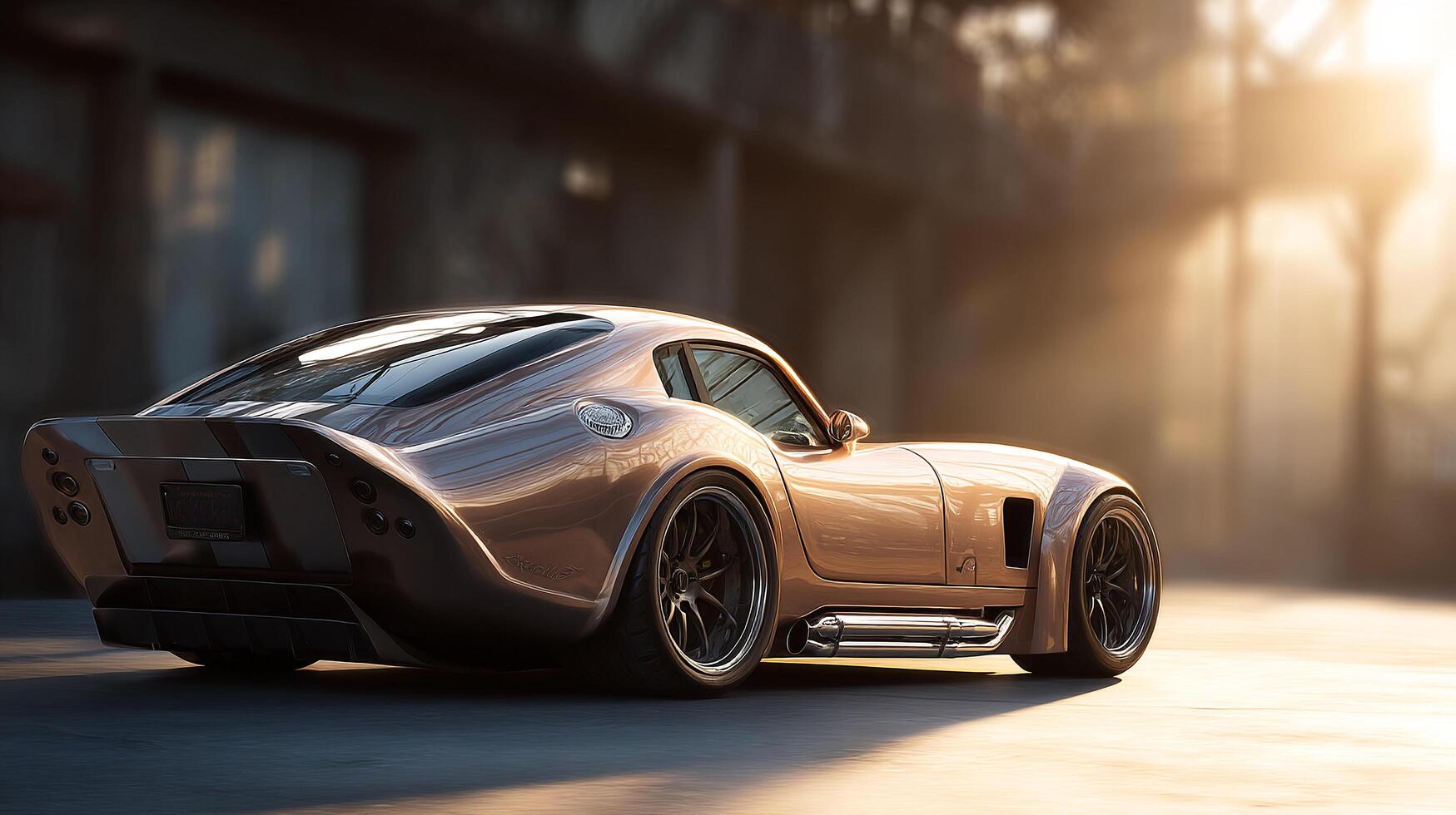 High-end sleek car photo in open air