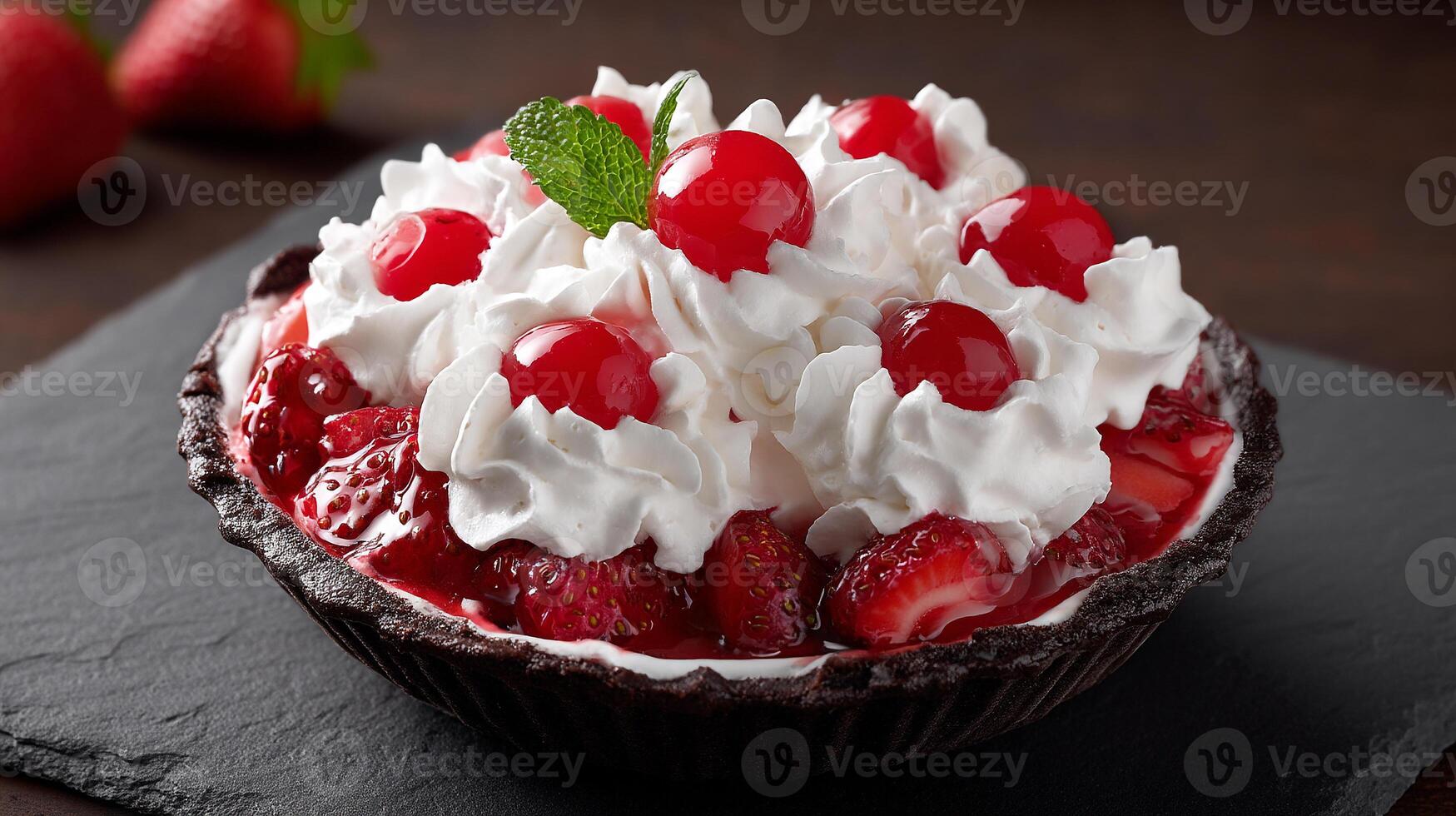 Realistic textured dessert image with vivid details photo