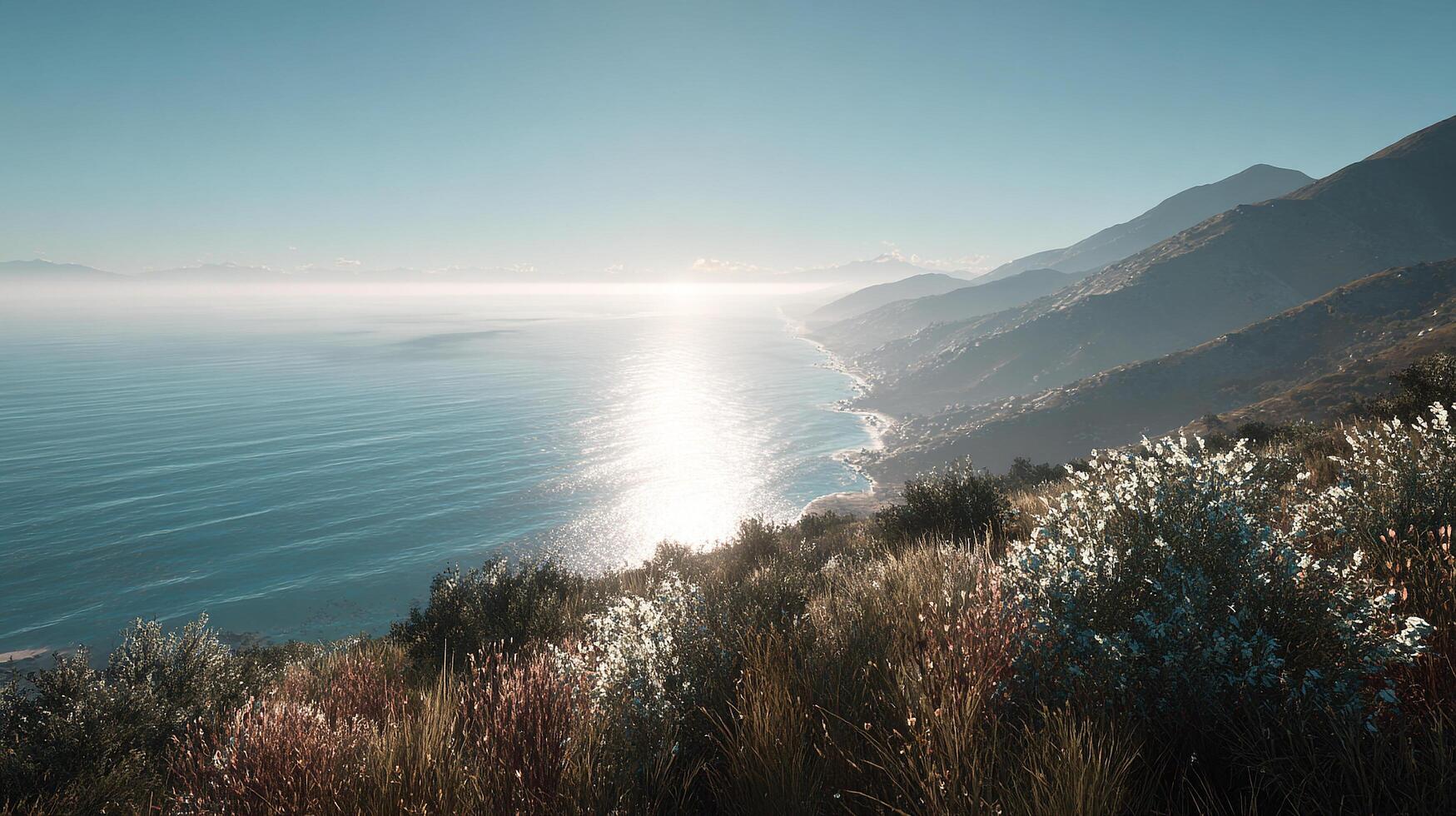 Realistic light and detail in scenic landscape wallpaper photo