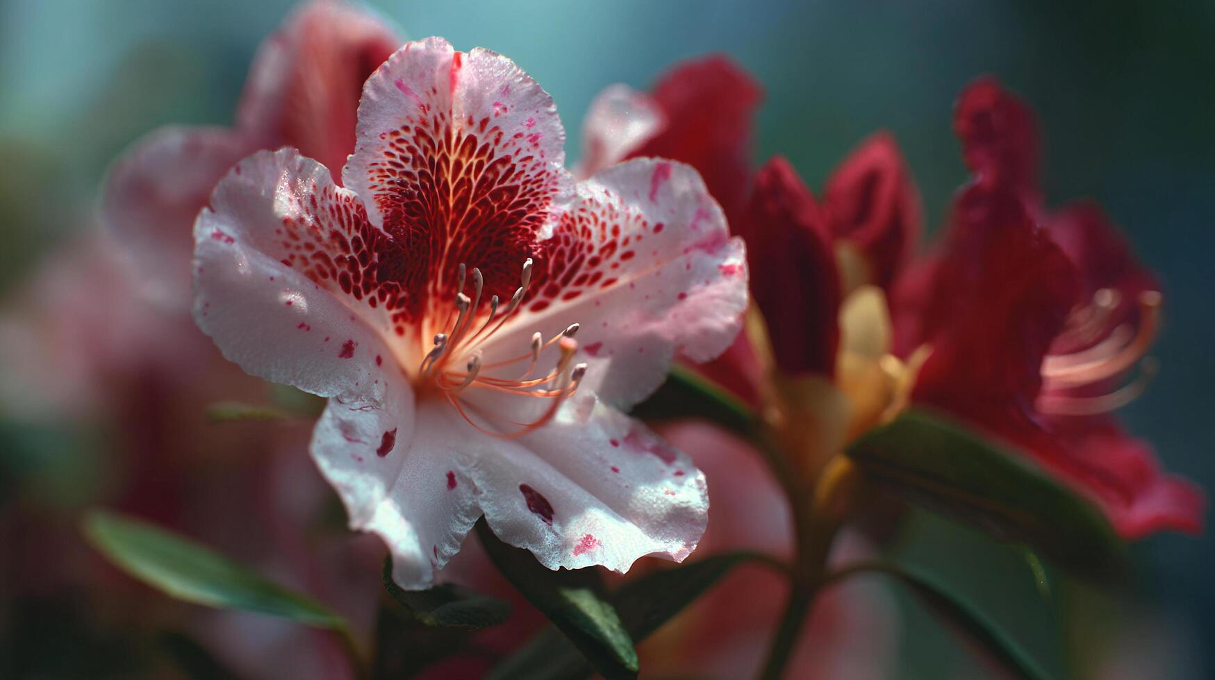 Garden bloom with vibrant textured petals and beauty photo