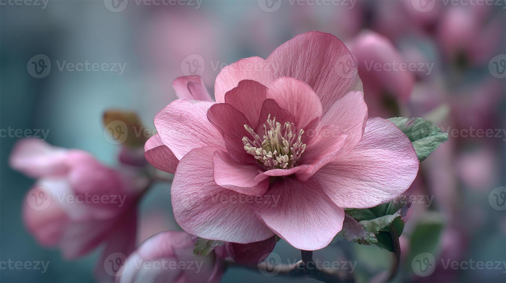 Garden flower bloom in vivid focus and beauty photo