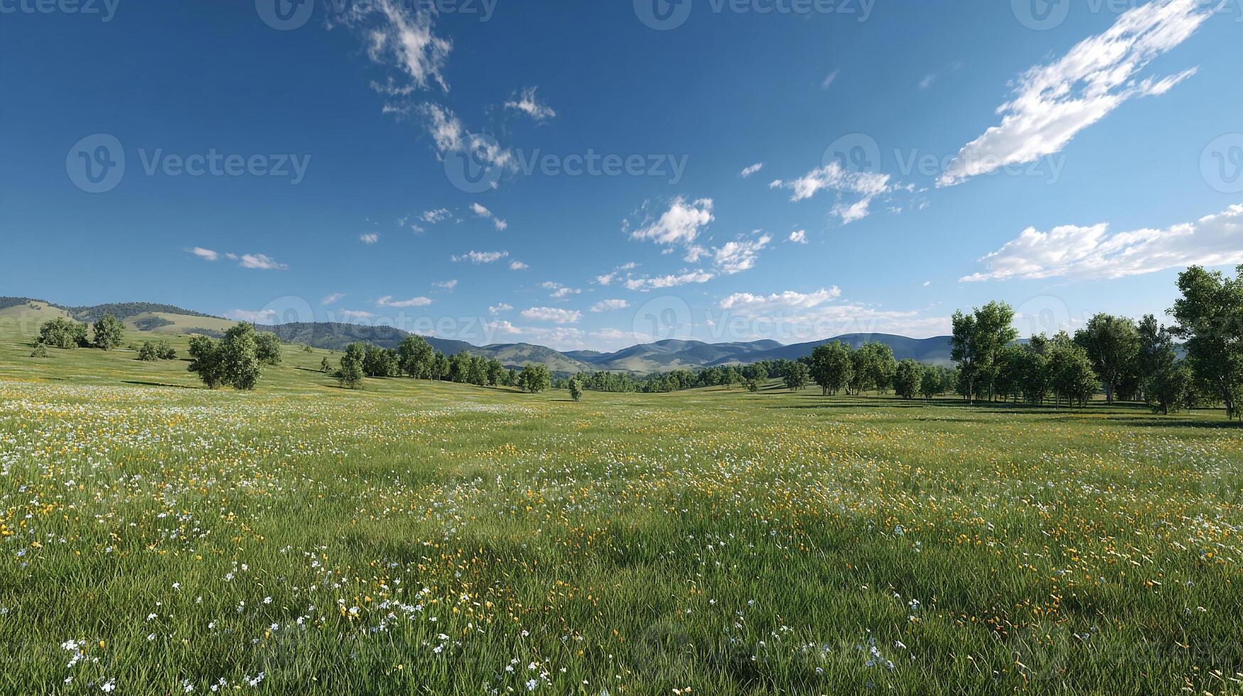 Detailed summer landscape image with vivid natural colors photo