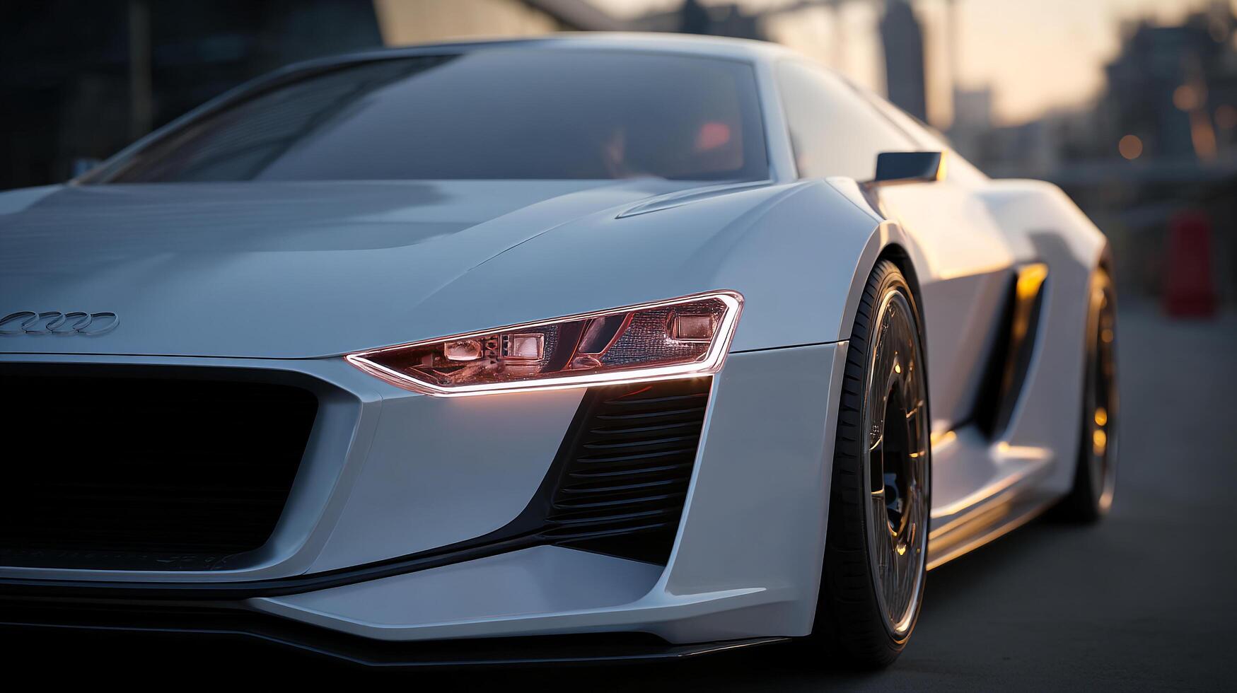 Sun drenched photo of high-end modern auto