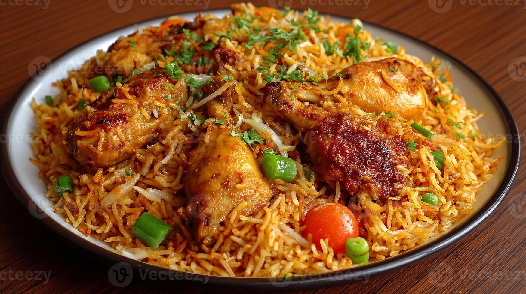 Biryani with high resolution clarity and soft natural colors wallpaper photo