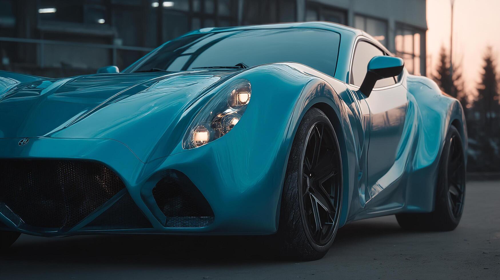 Sleek car design photo under natural light