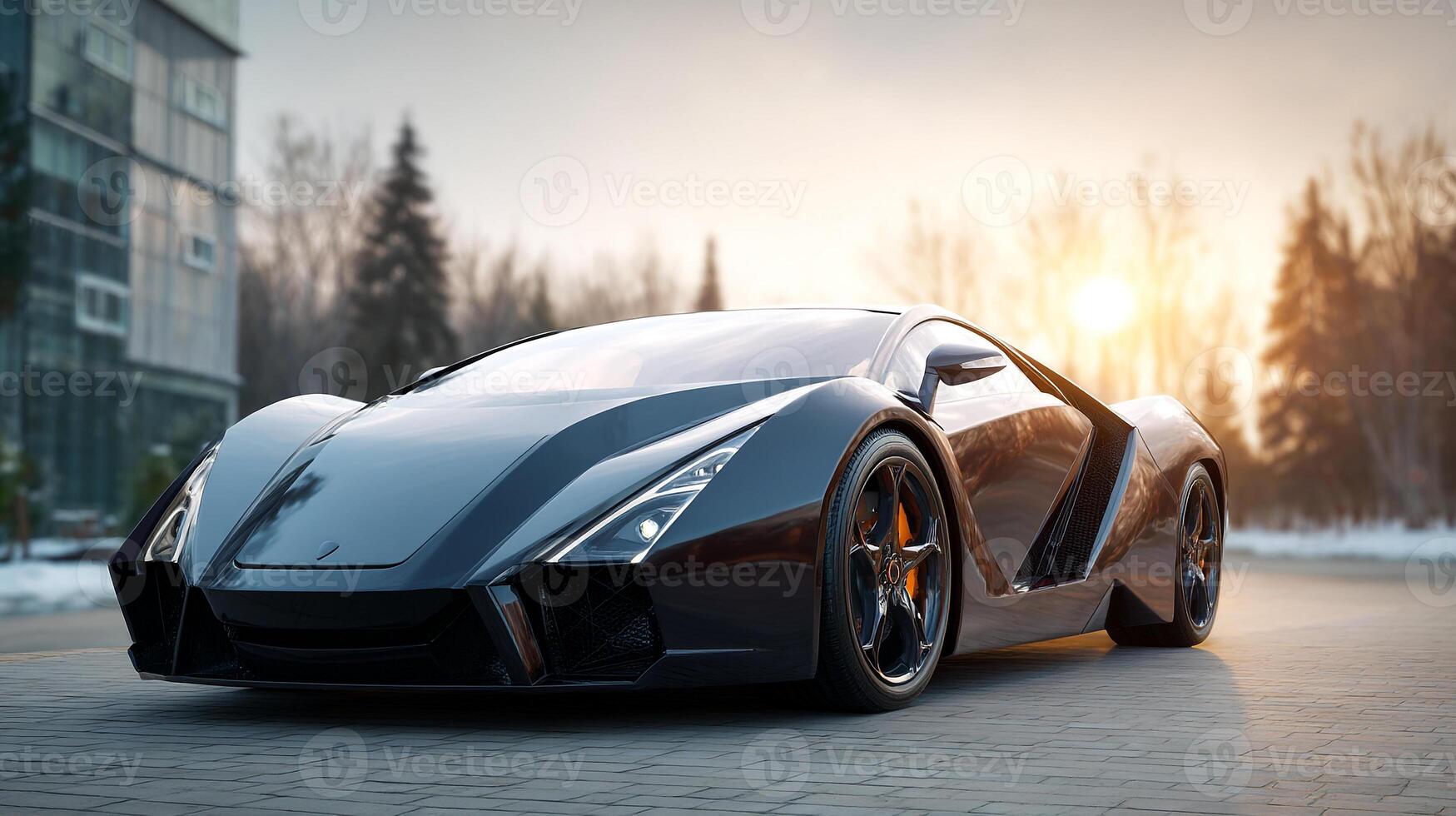 Elegant lines photo in futuristic car shot