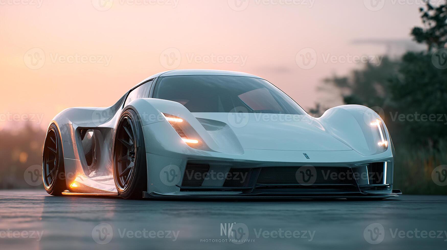 Car photo with natural background styling