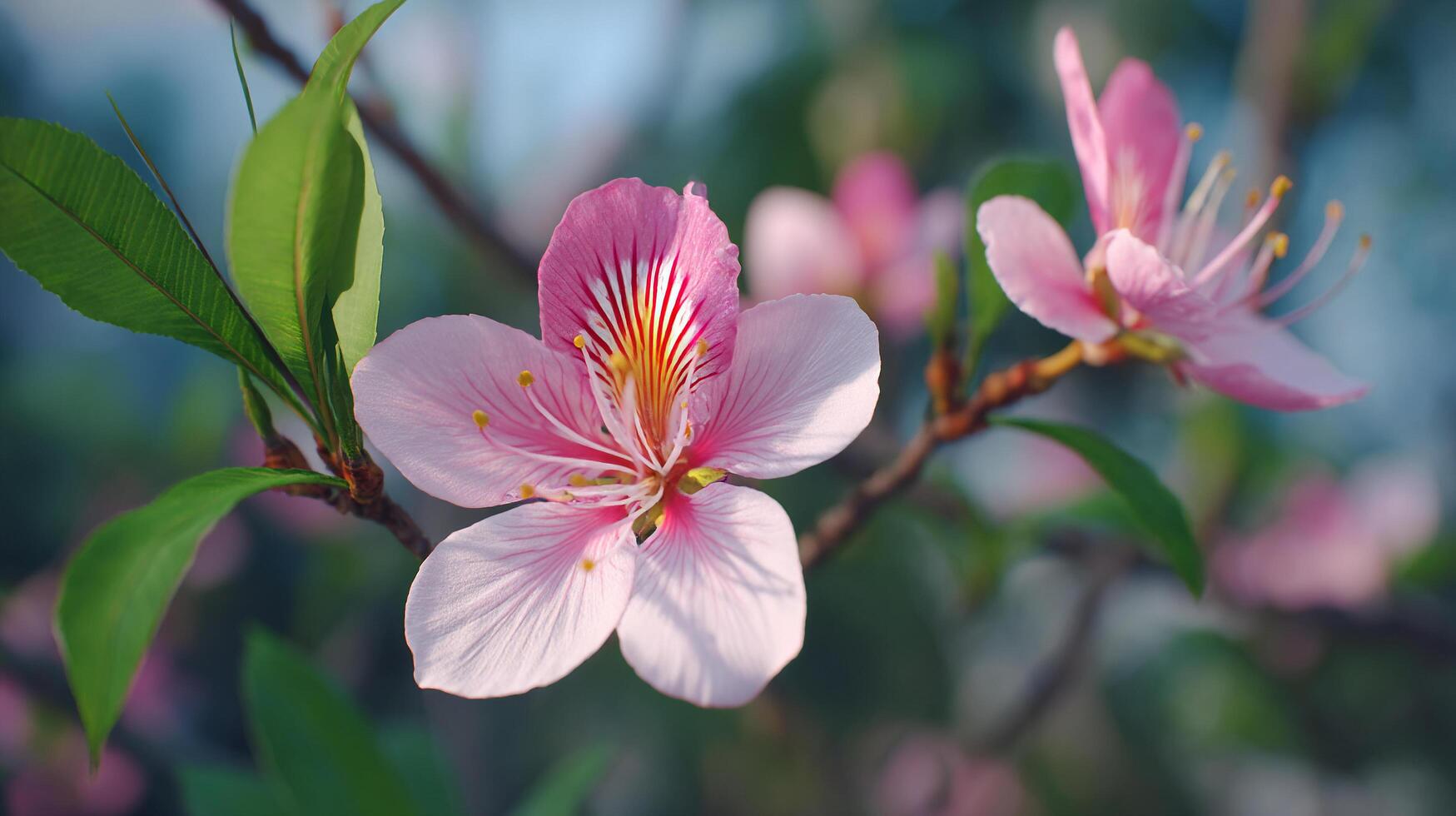 Sharp flower photo with detailed petals in natural scenery