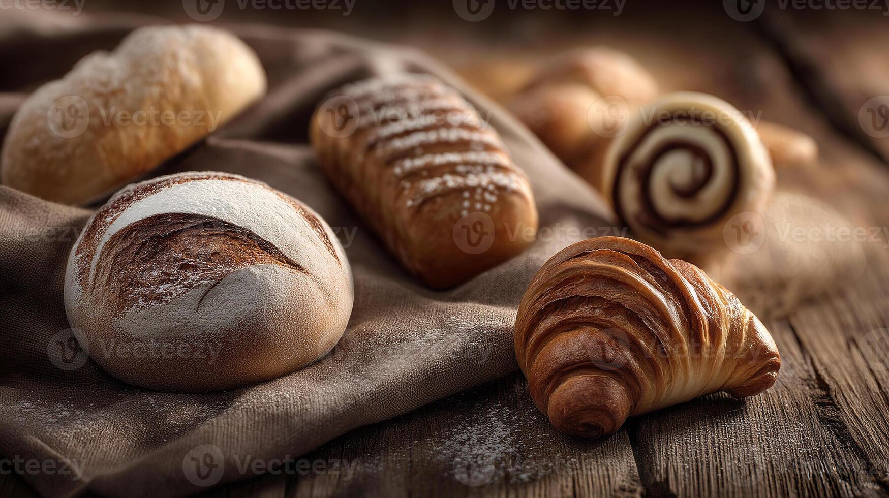 Close-up rustic bakery photo in detailed view