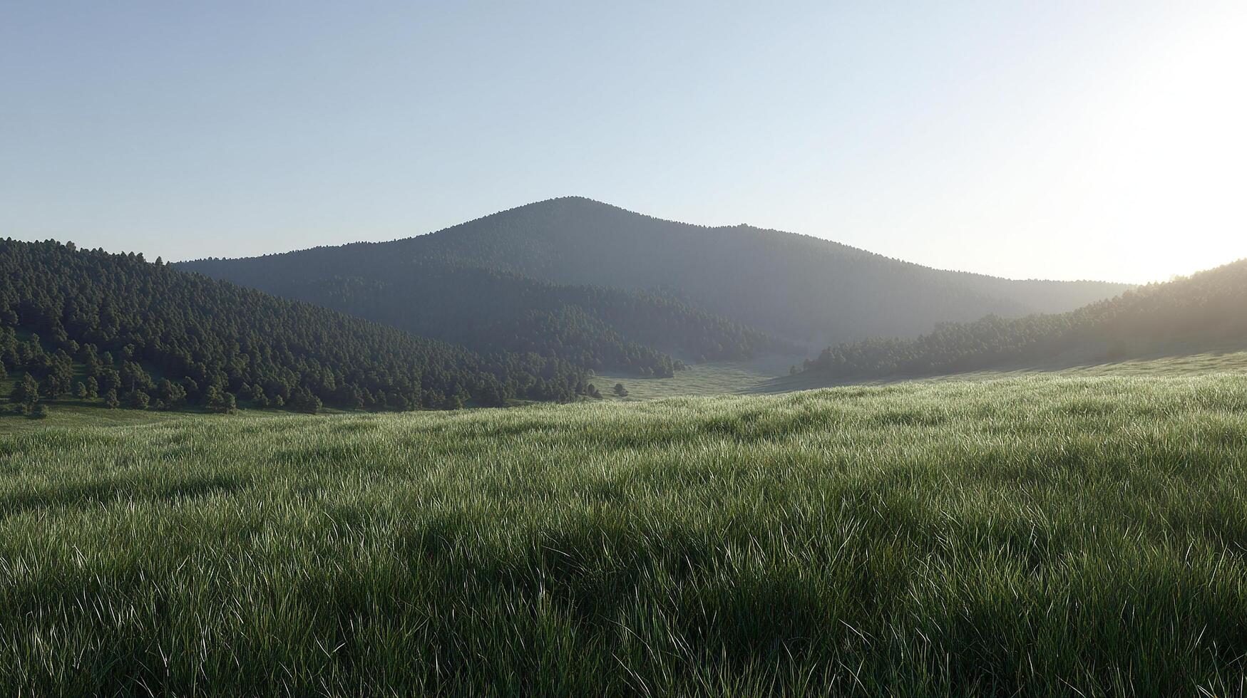Photorealistic summer nature image with sharp textures photo