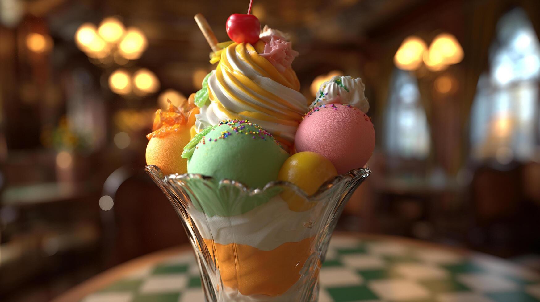 Creamy scoops shown in photorealistic ice cream photography photo
