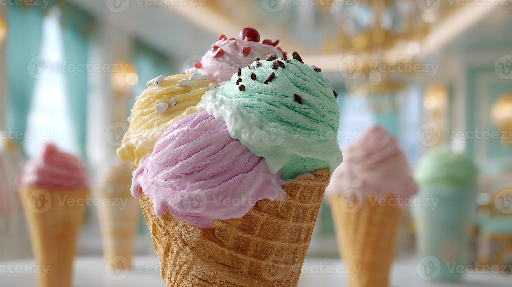 Dessert in bowl shown with creamy layer photography photo