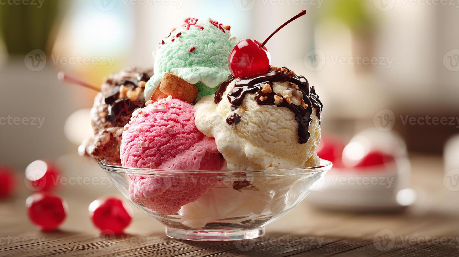 Brightly lit dessert shown in clean photography style photo