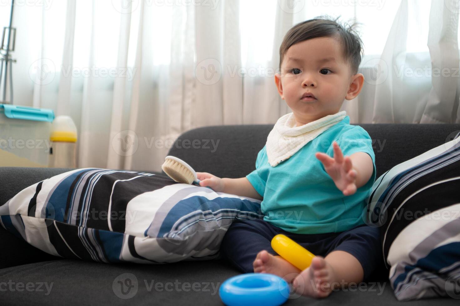 Little boy with a relaxing day at home with family,104 photo