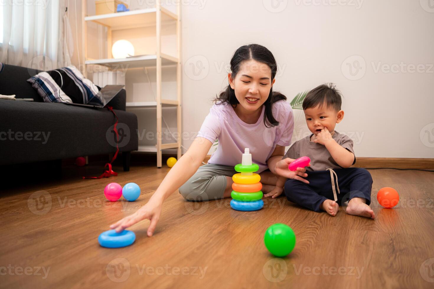 While in vacation at home, a mother engages in activities with little kid,81 photo