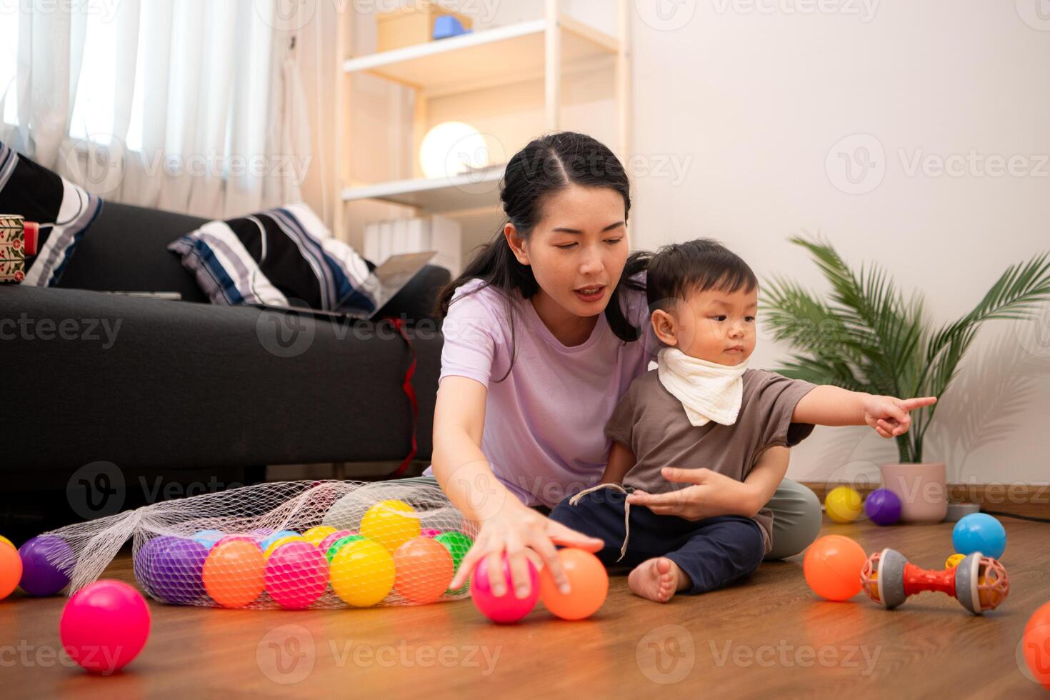 While in vacation at home, a mother engages in activities with little kid,8 photo