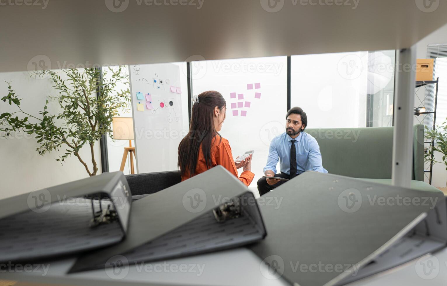 Two young entrepreneurs are on a mission to generate ideas and establish a business project,314 photo