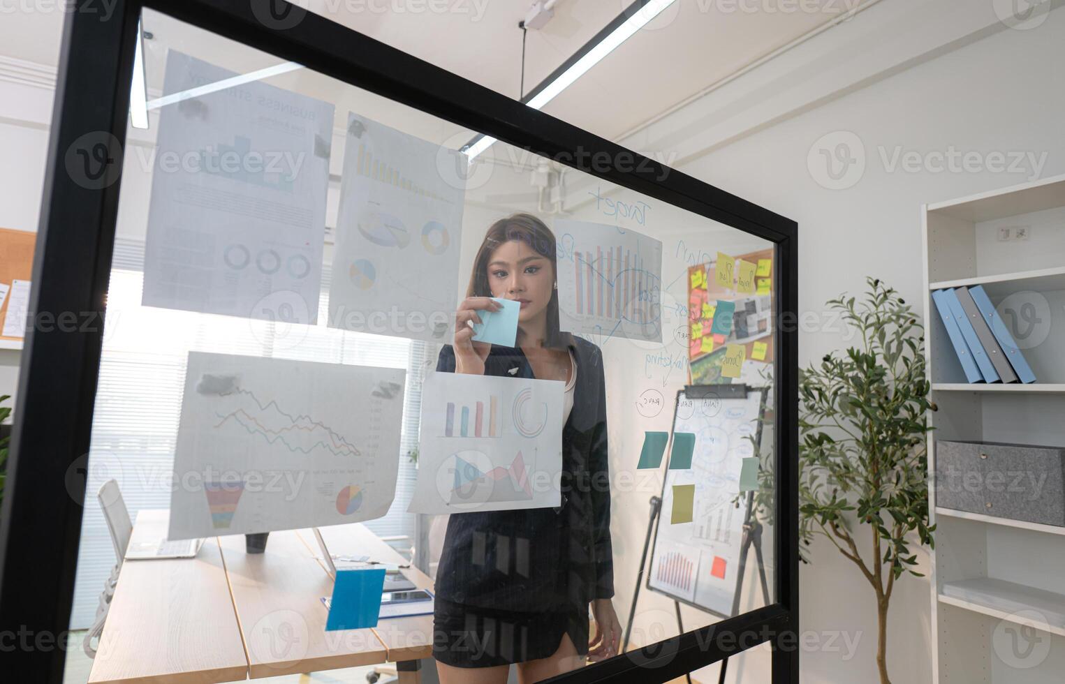 Boss's assistant have prepare before meeting to check on progress of business project,2999 photo