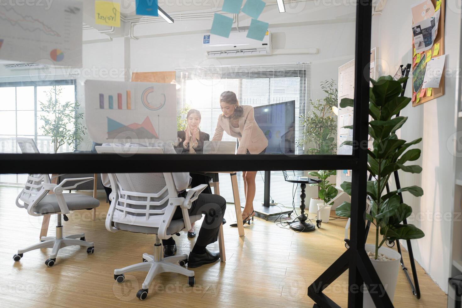 In a contemporary office, a group of senior executives with a mission to approve new projects,138 photo