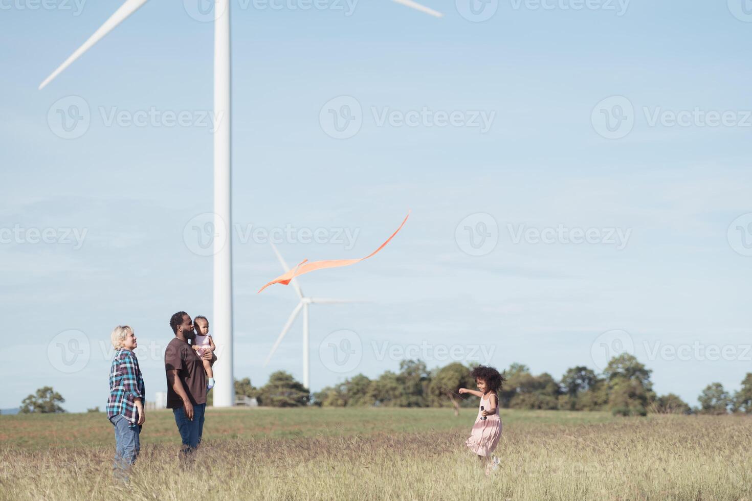 Family vacation with outdoor activities in the wind turbine field,67 photo