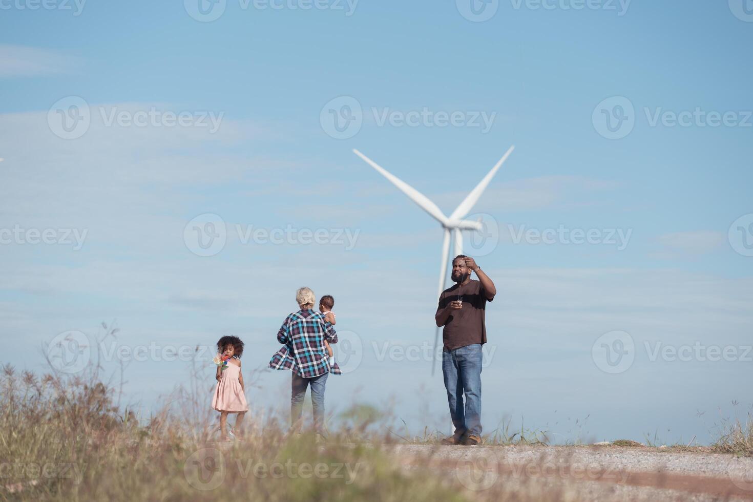 Family vacation with outdoor activities in the wind turbine field,61 photo