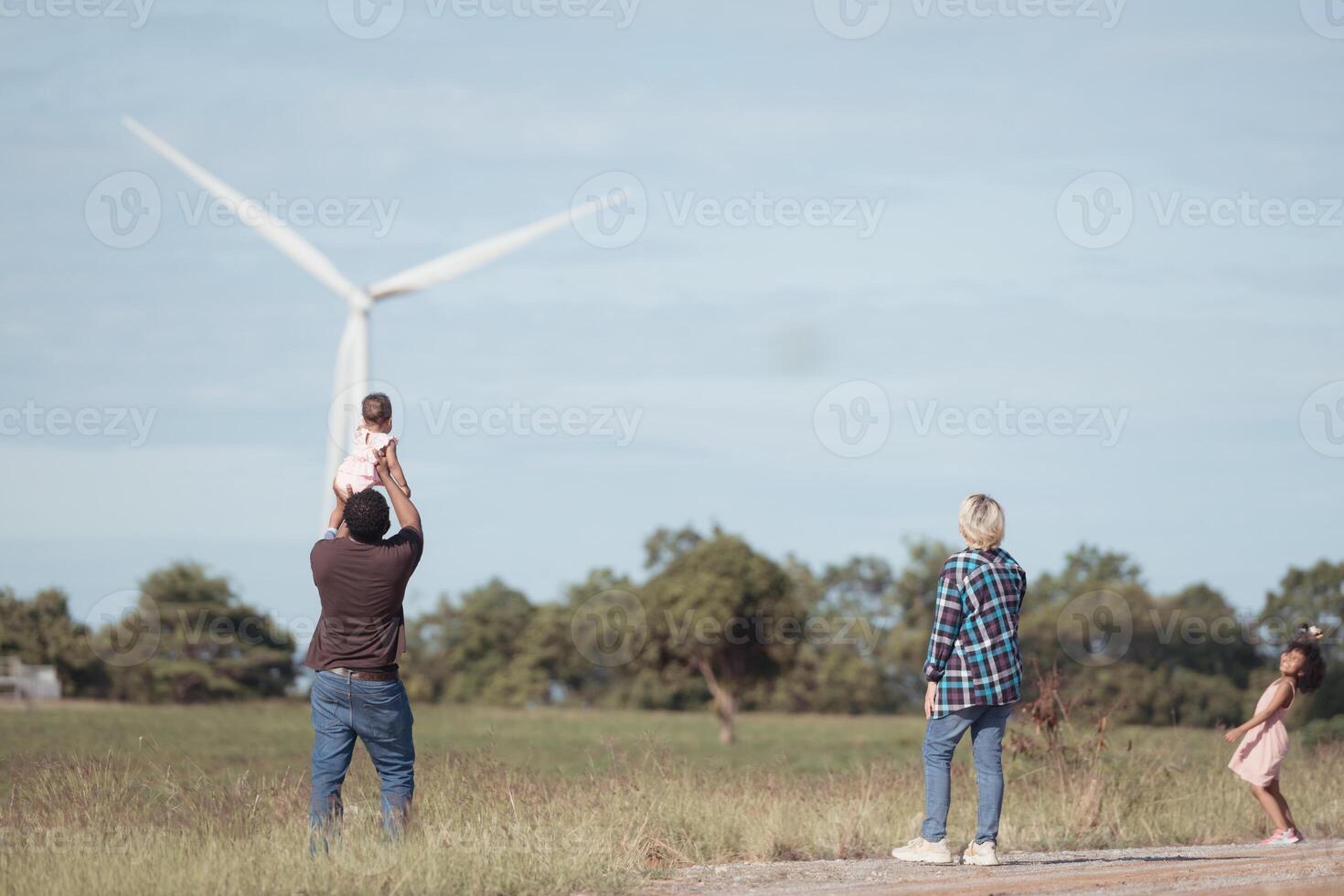 Family vacation with outdoor activities in the wind turbine field,29 photo