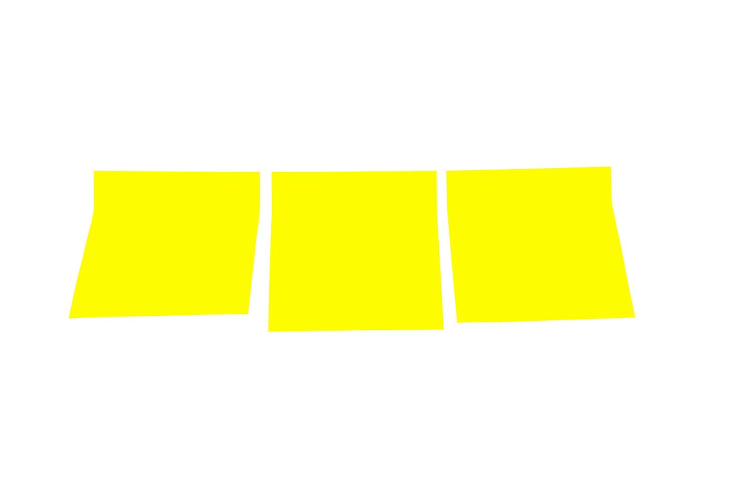 Three yellow Blank Sticky Notes on white background photo