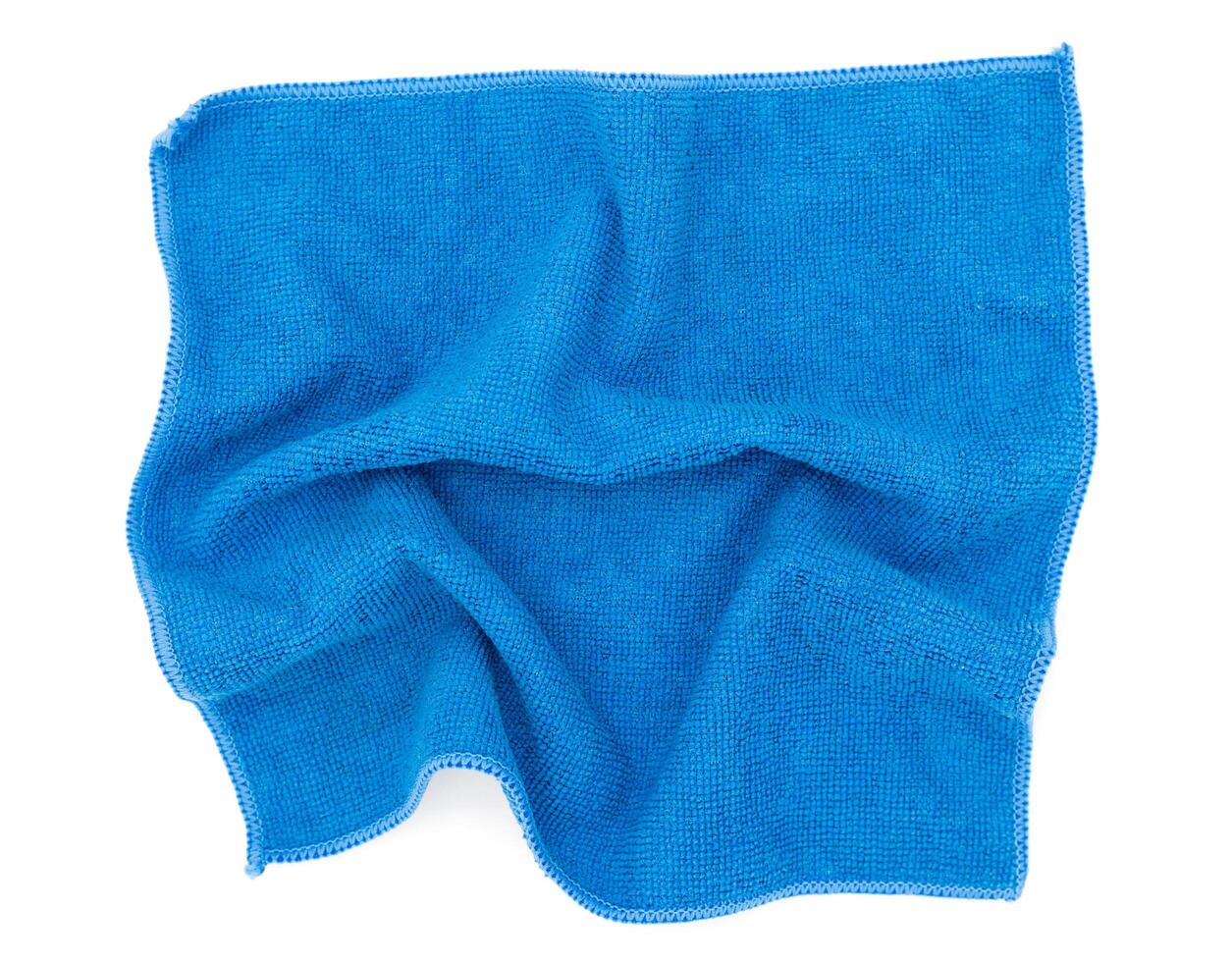 Crumpled used microfiber cloth clean, top view photo