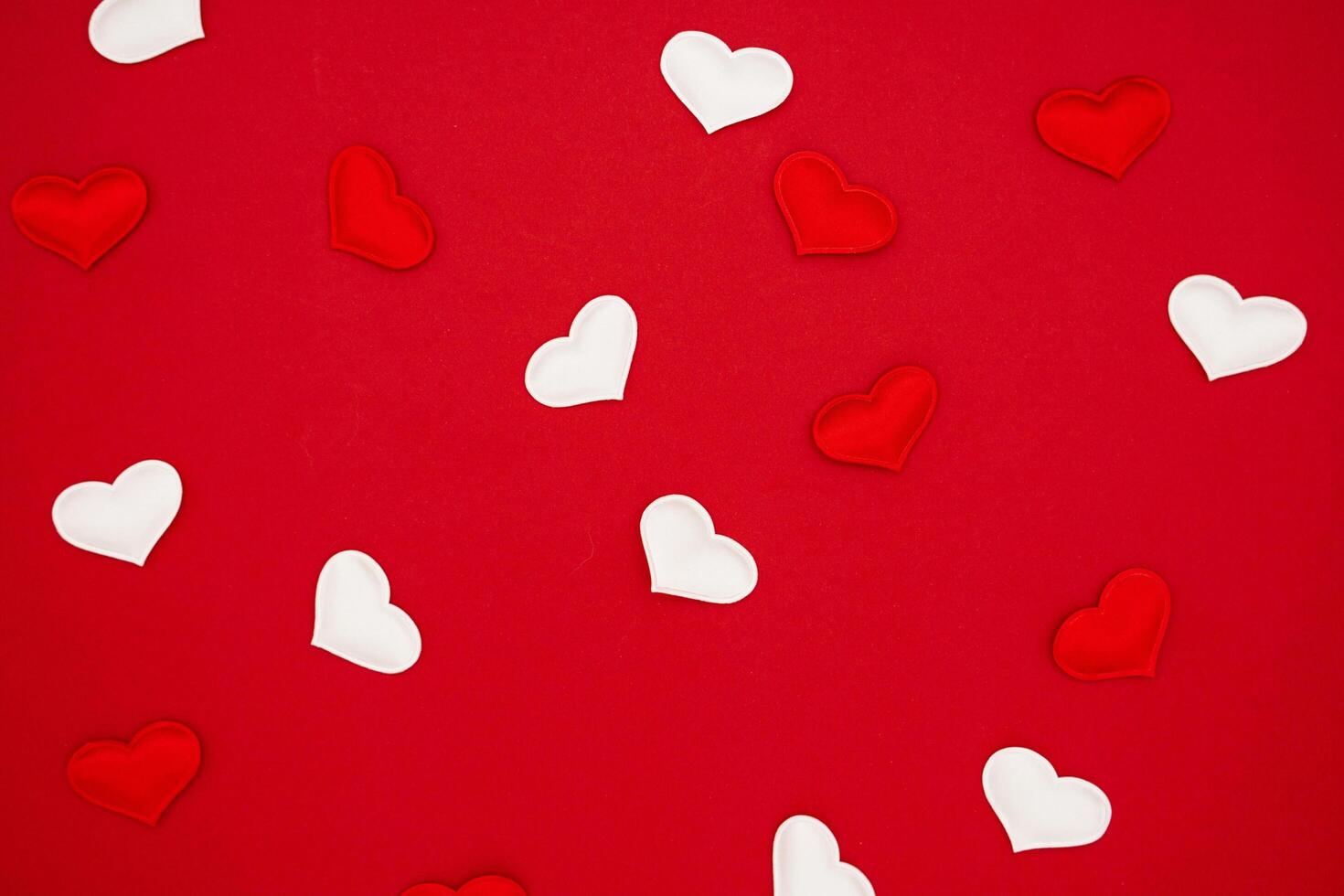 Hearts as background. Valentines day concept. Place for text, banner, top view photo