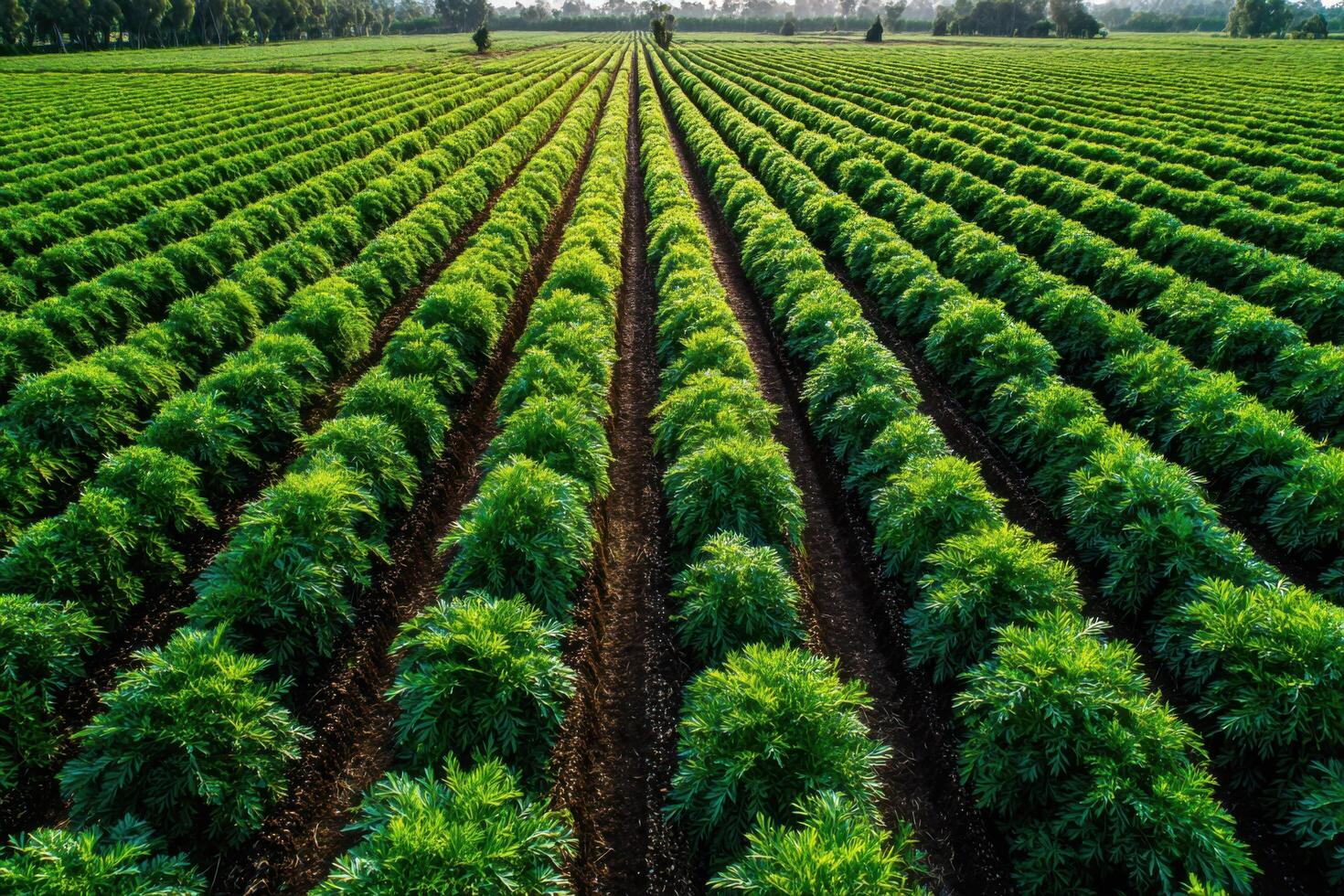 An aerial view of a large field of cannabis plants photo
