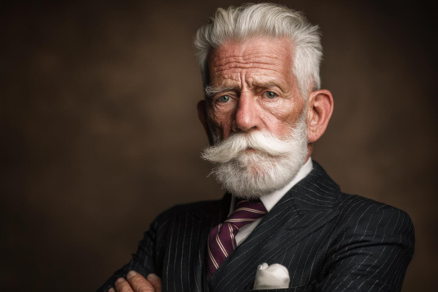 An old man with a white beard and mustache photo