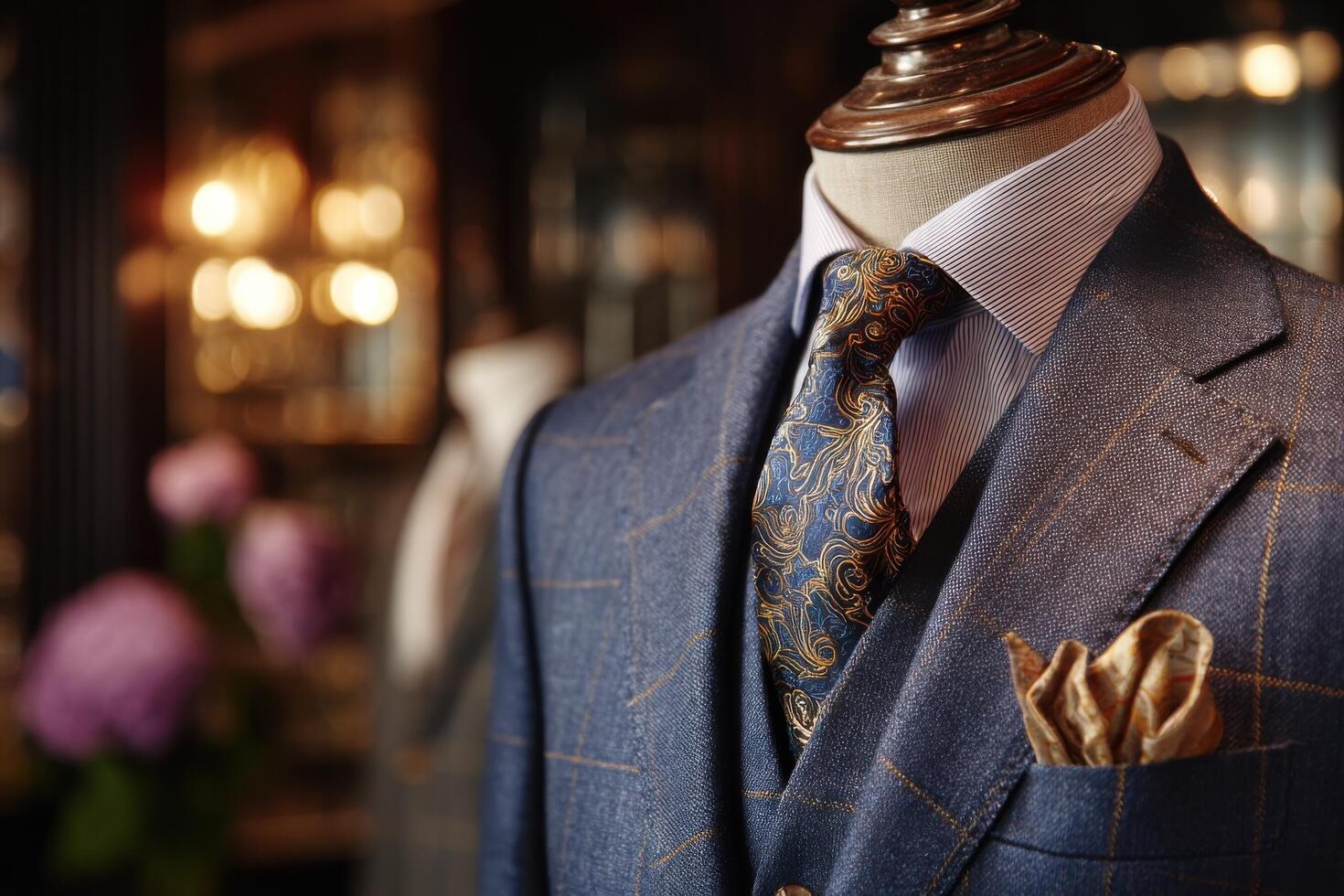 A suit and tie on display in a shop photo