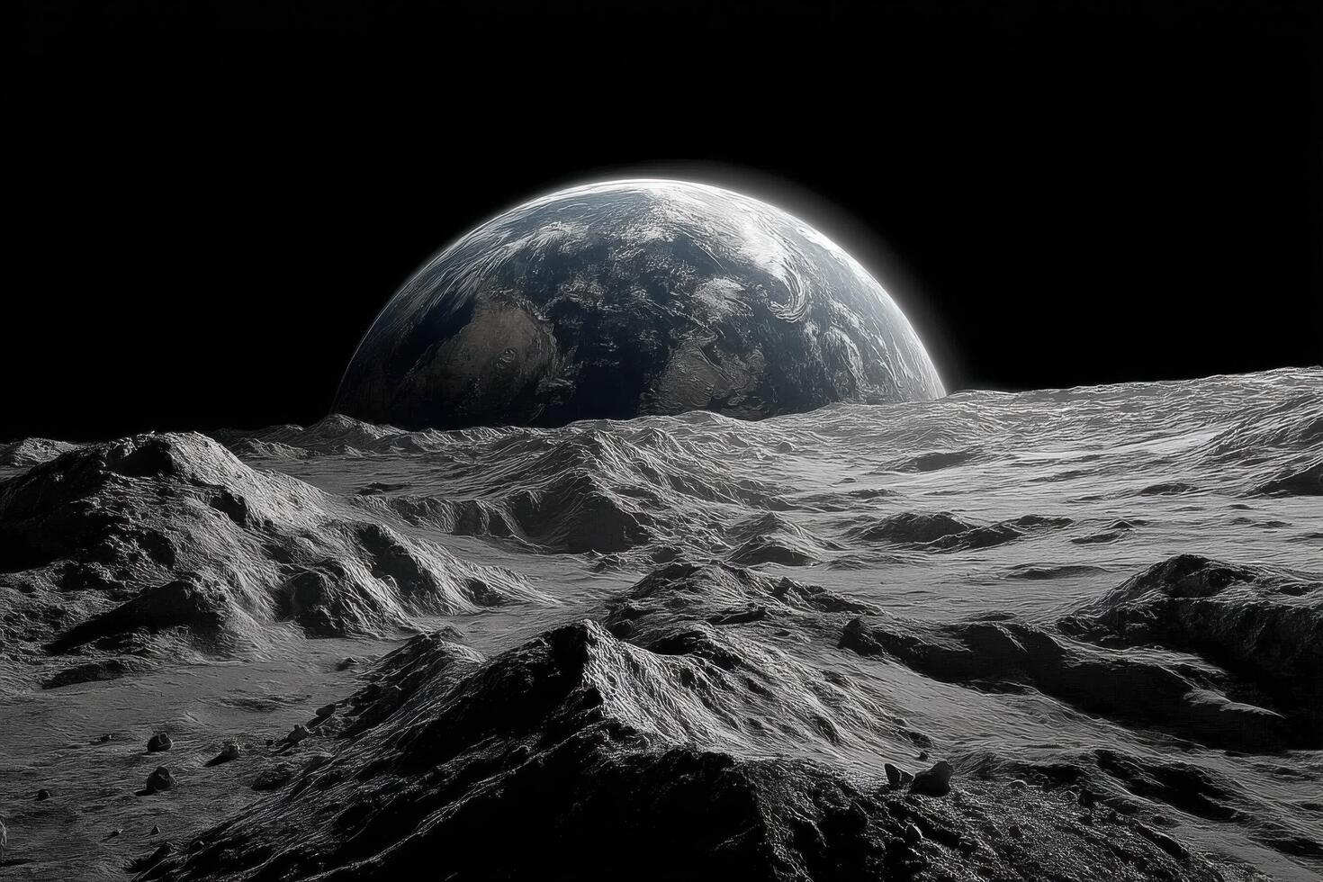 The moon seen from the surface of the moon photo