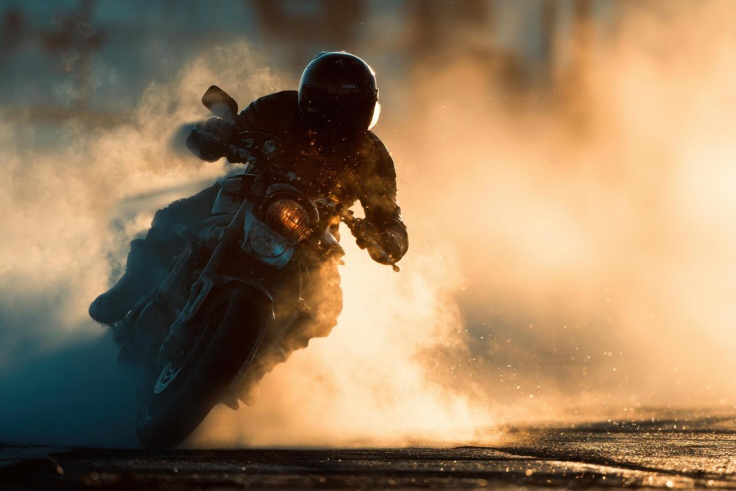 A person riding a motorcycle on a dirt road photo