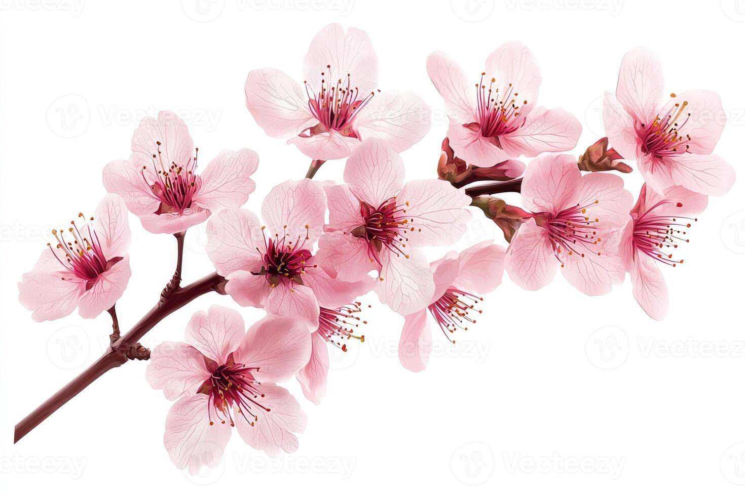 Beautiful Blossoms Growing On A Branch Blooming In Springtime photo