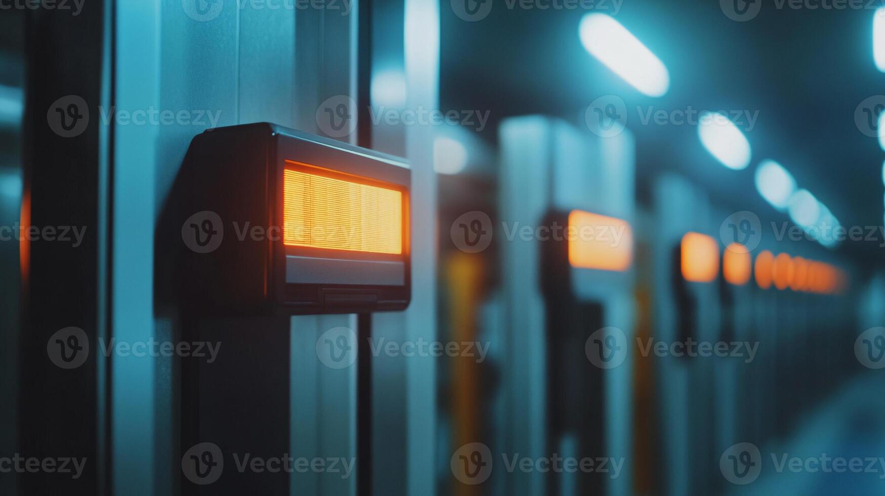 Minimalist View of a Barcode Scanner in a High-Tech Industrial Gate photo