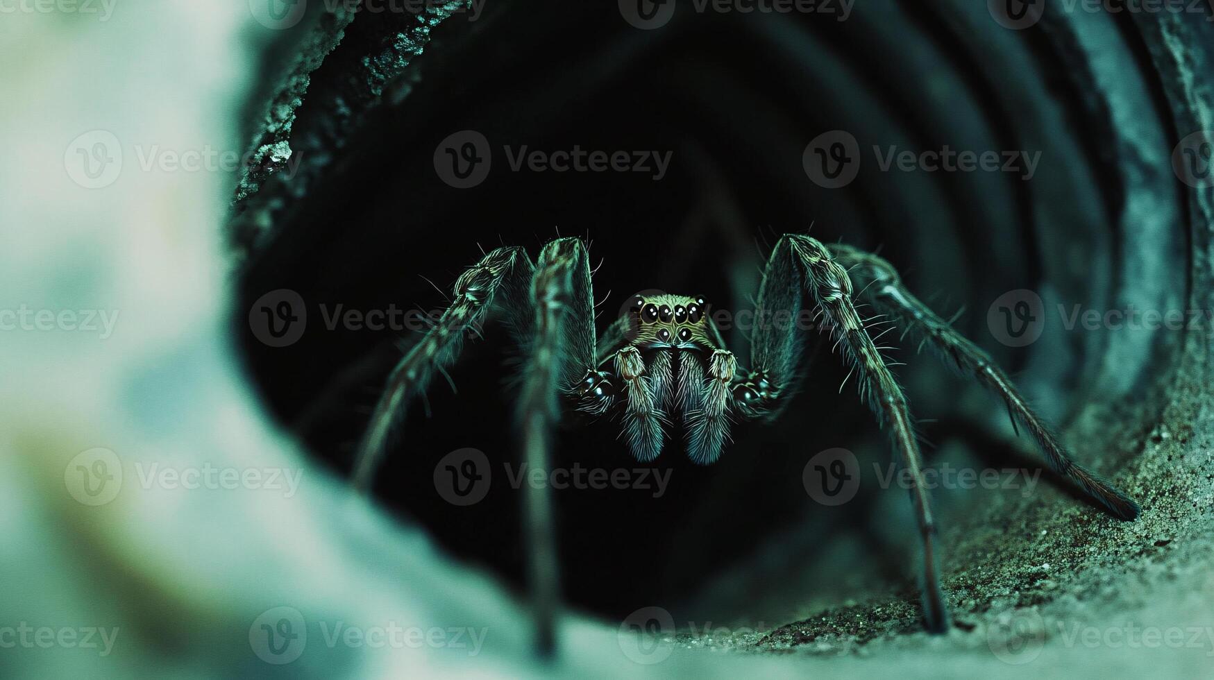 Intricate Details of a Spider Crawling out of Air Vent photo
