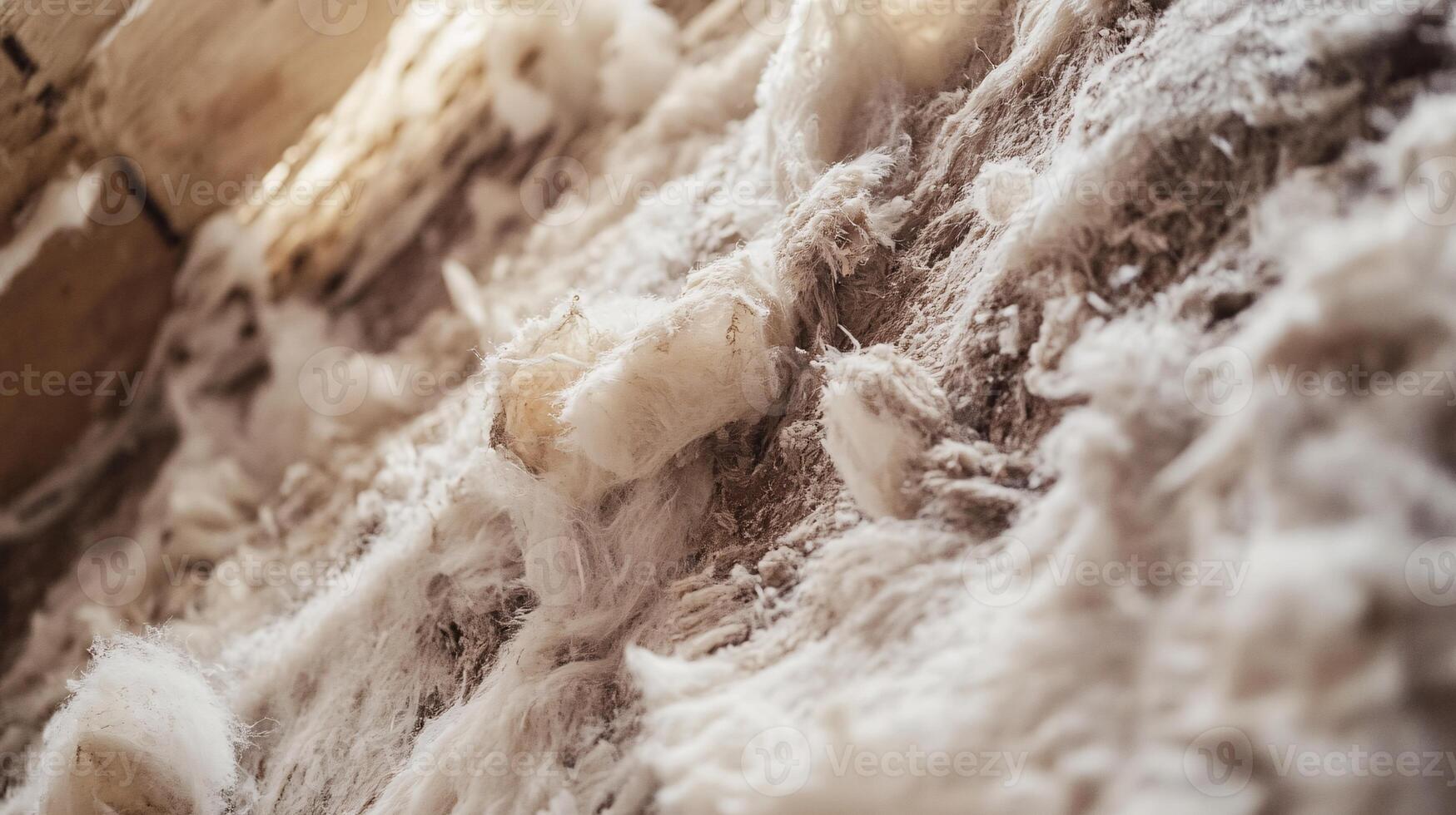 Detailed View of Ineffective Insulation Batt Overhead in Old House photo