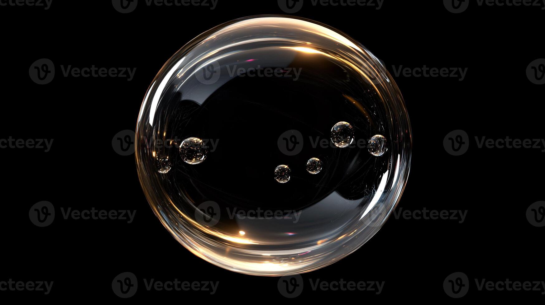 Molecule Suspended Inside a Glimmering Liquid Bubble of Cosmetic Essence photo