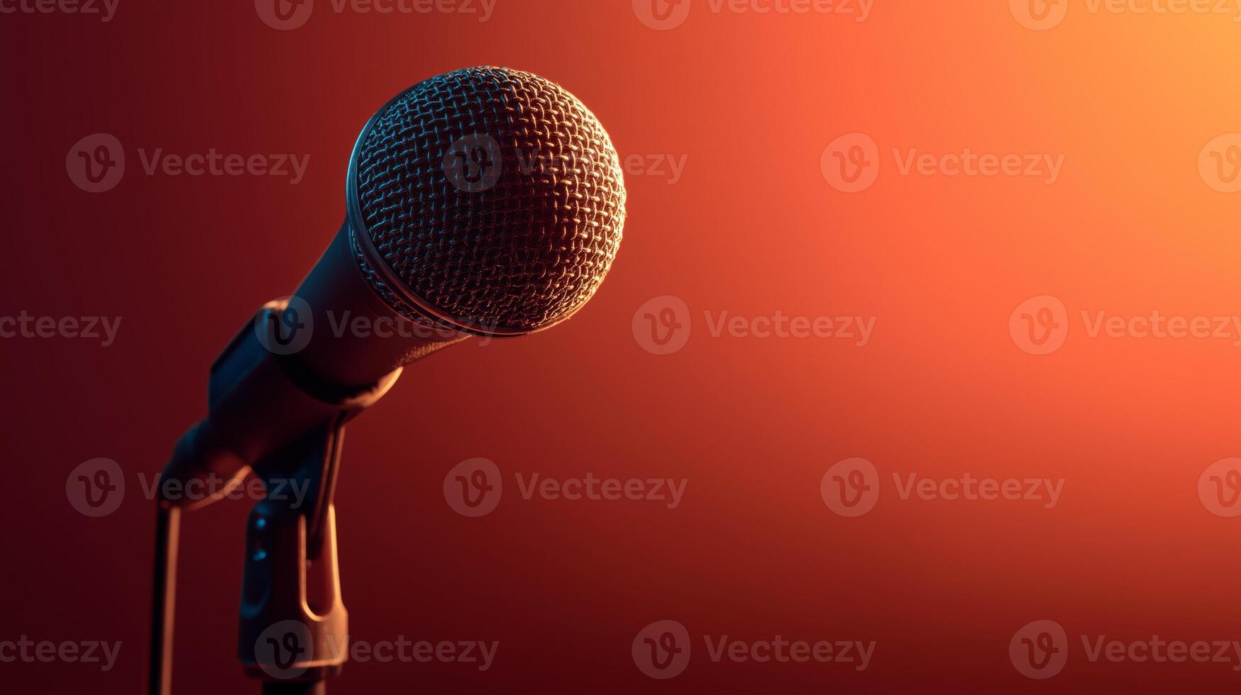 A microphone captures sound, symbolizing the integration of AI in podcasting. This setting emphasizes clarity and innovation in audio technology, ideal for engaging discussions. photo
