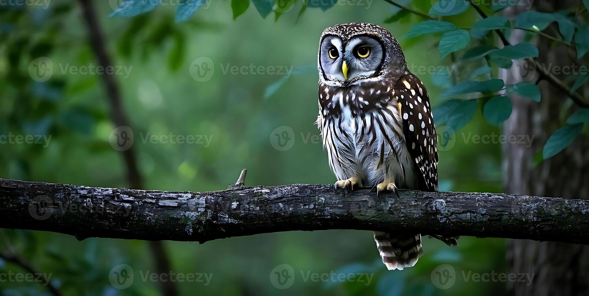 beautiful bird photograph of Spotted forest pearl-spotted little cute elf owlet owl predator big eyes plumage perched tree branch jungle sanctuary wildlife avian life staring sharp beak bill india photo