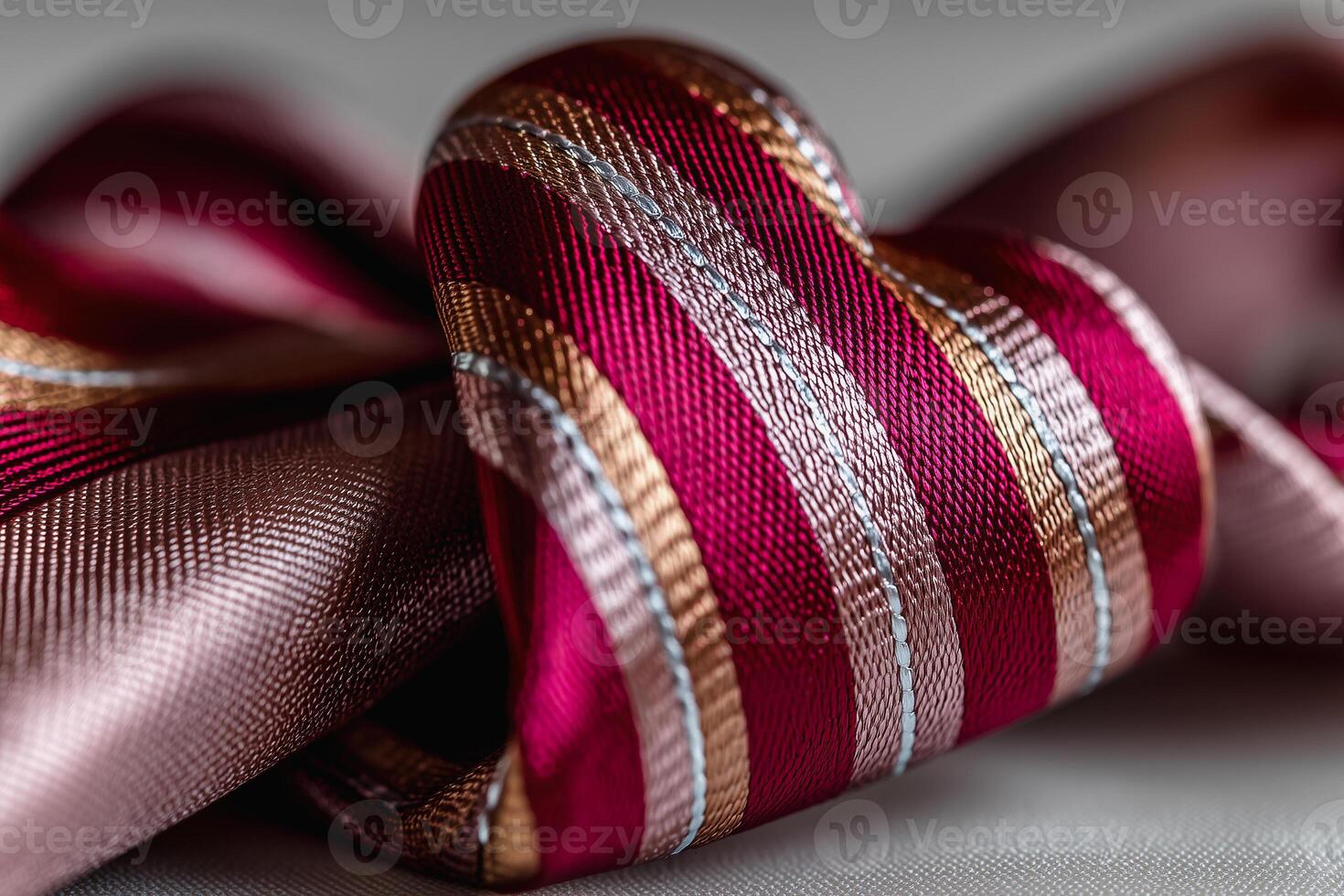 Creative tie shaped into a heart on a neutral background photo